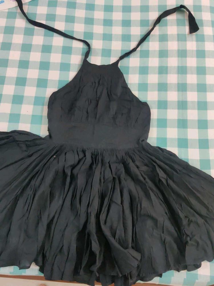 Black Mini Backless Dress