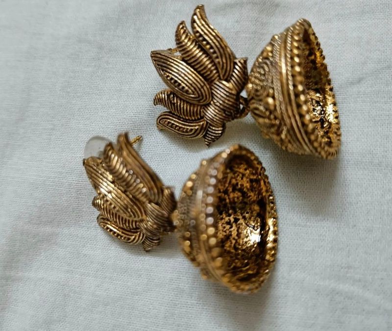 Lotus Gold Jhumka