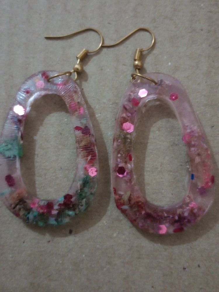 Pair Of Handmade Resin Earrings