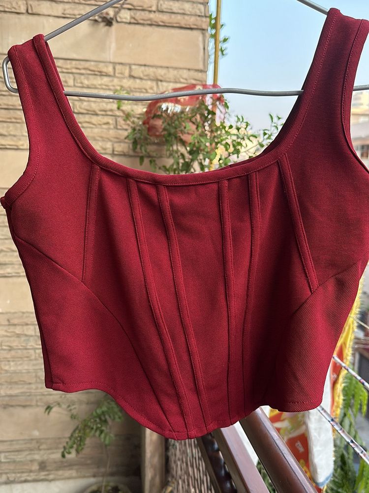 Mitaha Maroon Corset Top