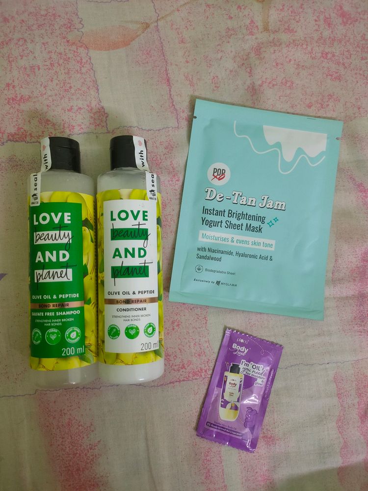 Combo ( Shampoo, Conditioner, Sheet Mask,Oil)