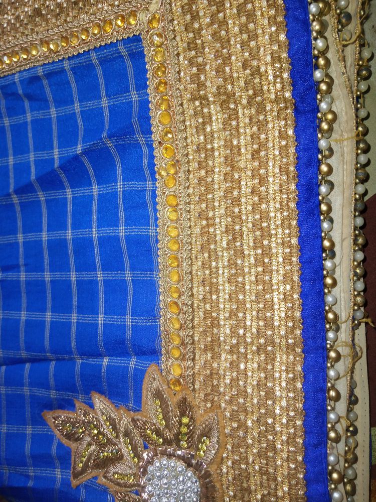 Two Part Saree..Half Check And Other Plain