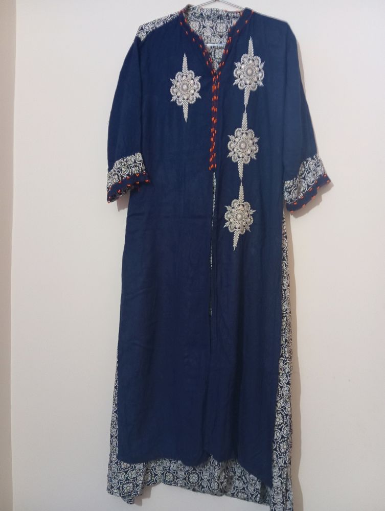 Blue A-line Kurti