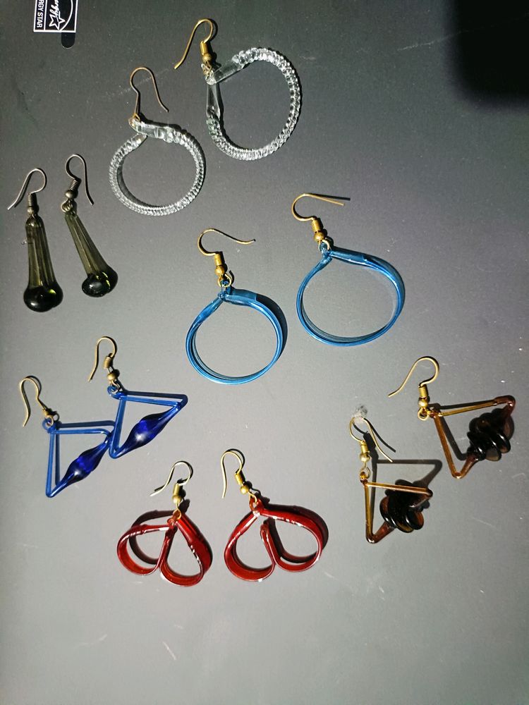 Beautiful Multi Colour 6 Pairs Of Glass Earrings F