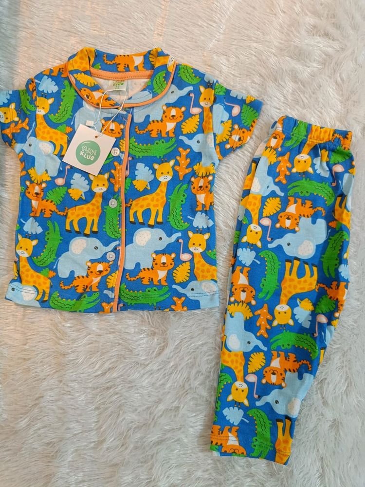 🆕 Jungle Theme Baby Night Suit