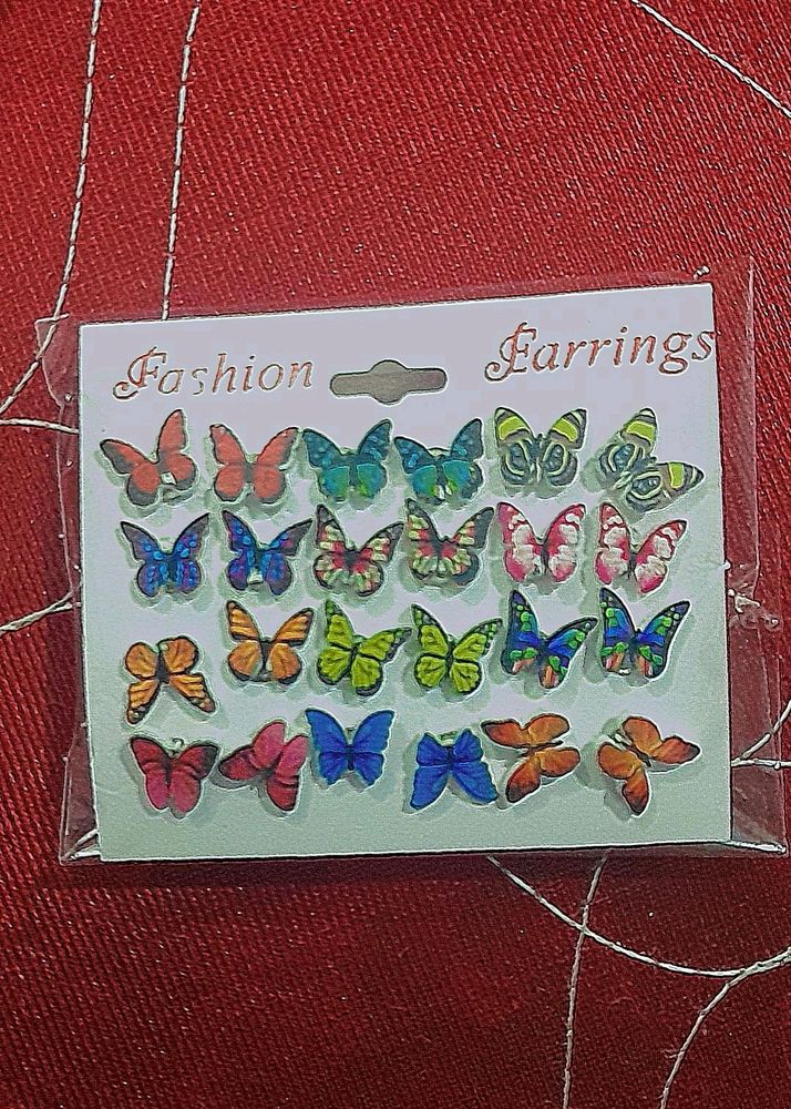 Pack Of 12 Pairs Butterflies 🦋 Earrings