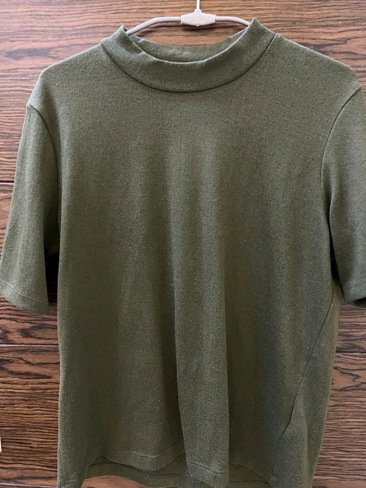 Bare Green High Neck Tshirt