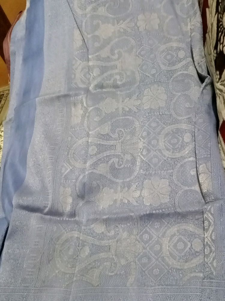 Banarasi Silk Saree In Sky Blue