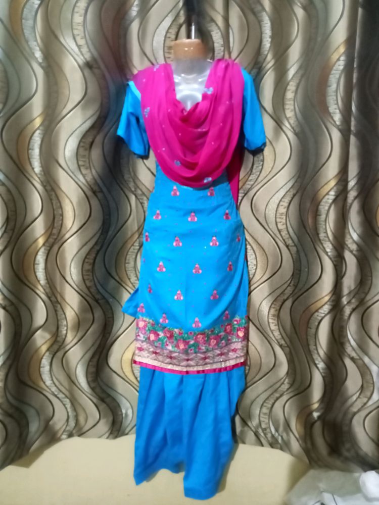 Beautiful Blue Embroidery Suit