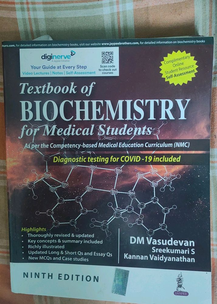 BIOCHEMISTRY TEXT BOOK BY VASUDEVAN FOR MBBS STUDS