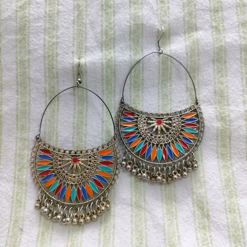 Multicolored Oxidised Boho Earrings ( New )