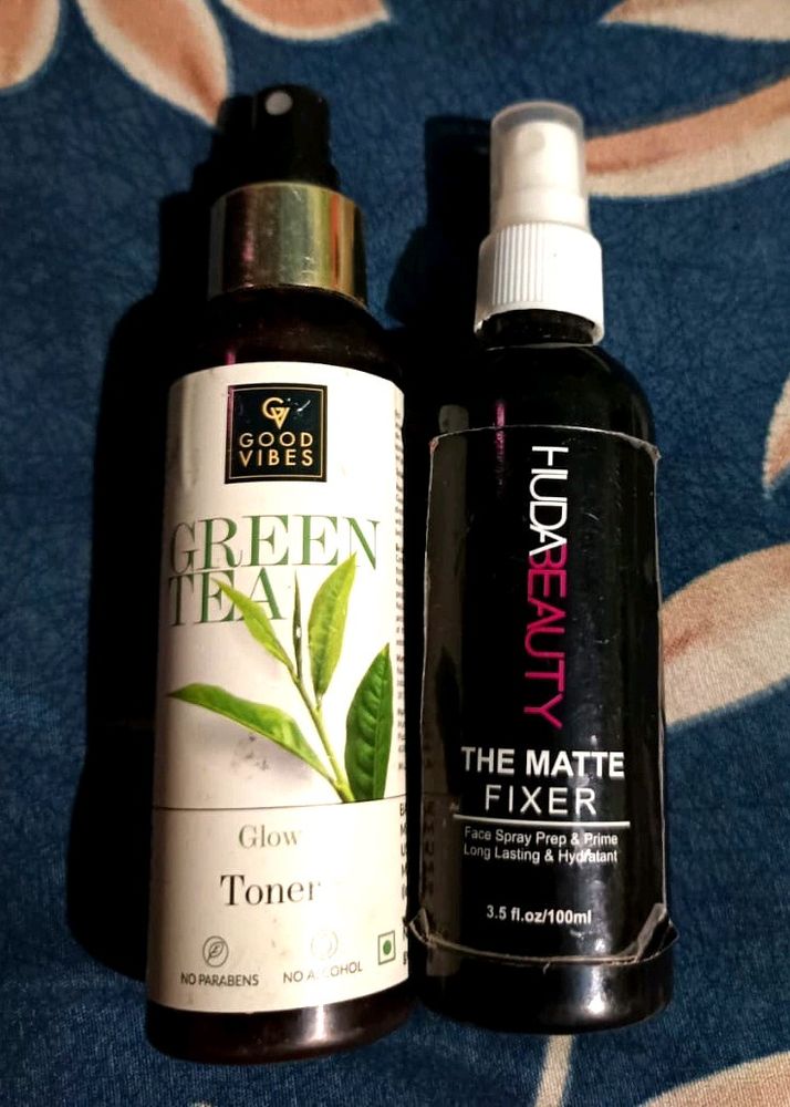 Good Vibes Toner & Huda Beauty Makeup Fixer