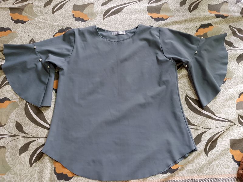 Grey Casual Top For Women