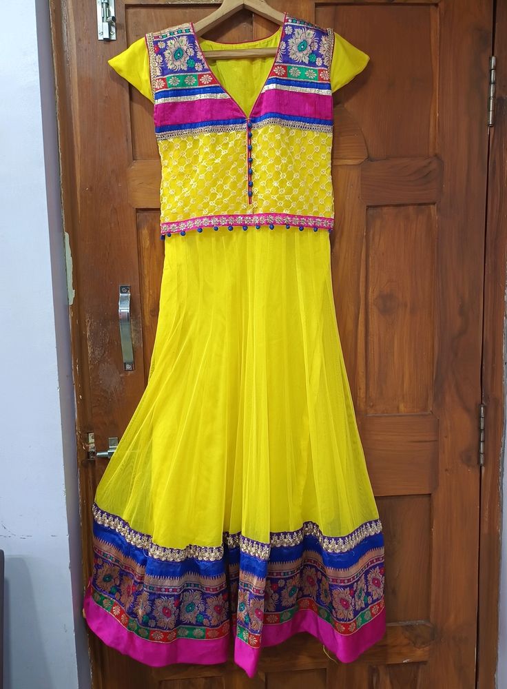 Pretty Yellow Anarkali Dress