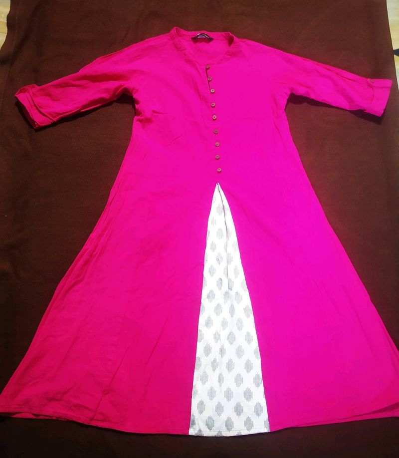 Attractive Pink Cotton Kurti