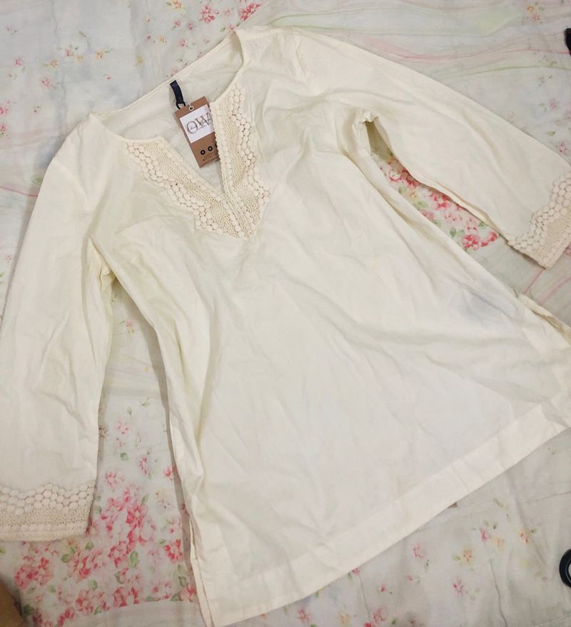 Branded Tunic Top With Work