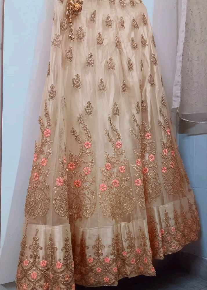 Golden Party wear Lenhga Choli