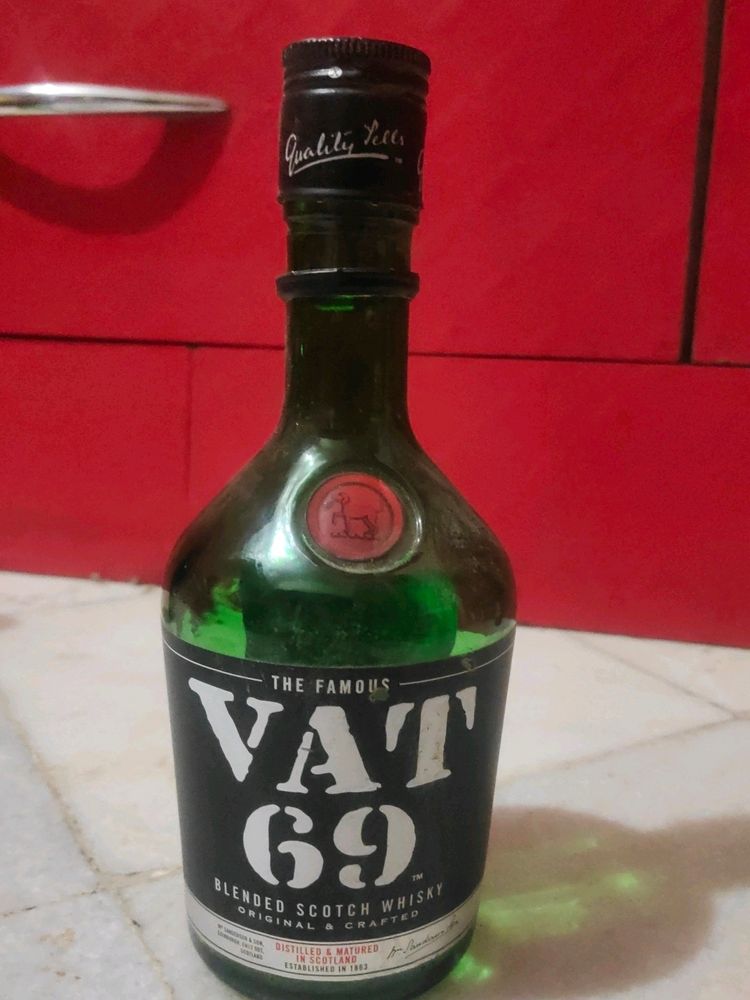 Empty Medium Size Vat 69 Bottle