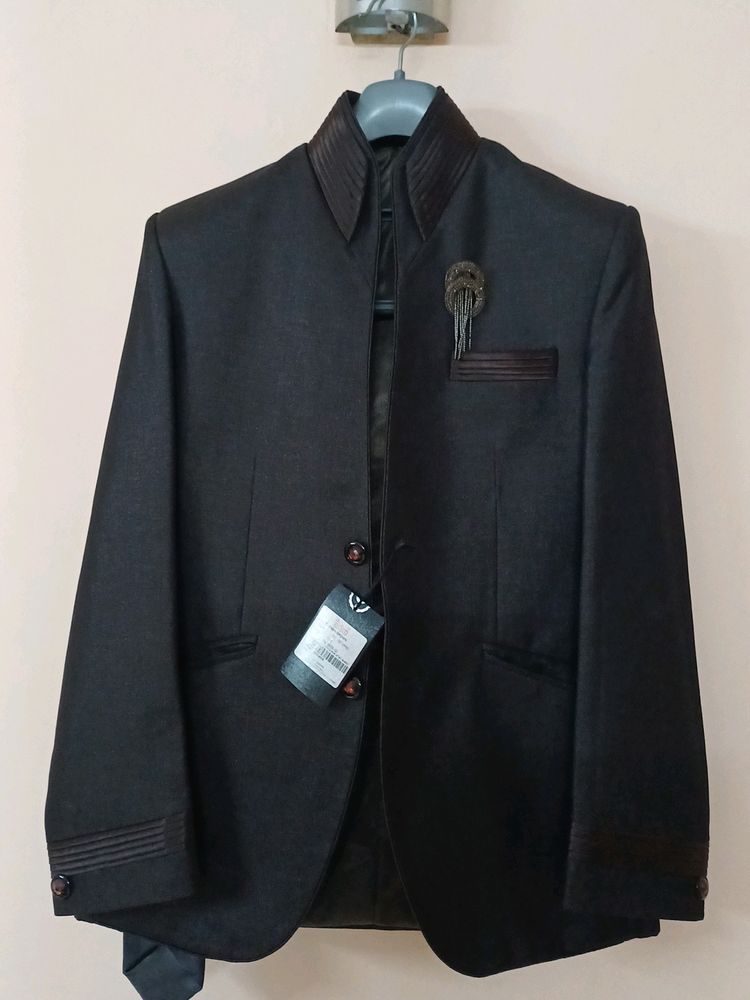 Men Suit Set Brown