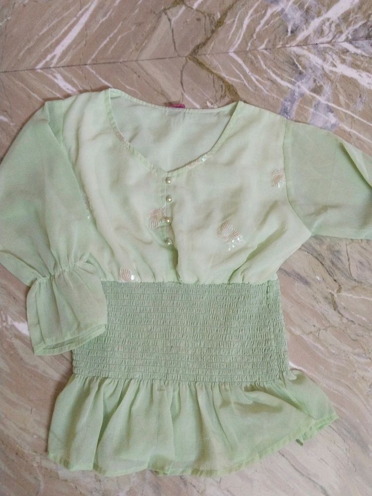 150 rs for Light Green Festive Wear Top