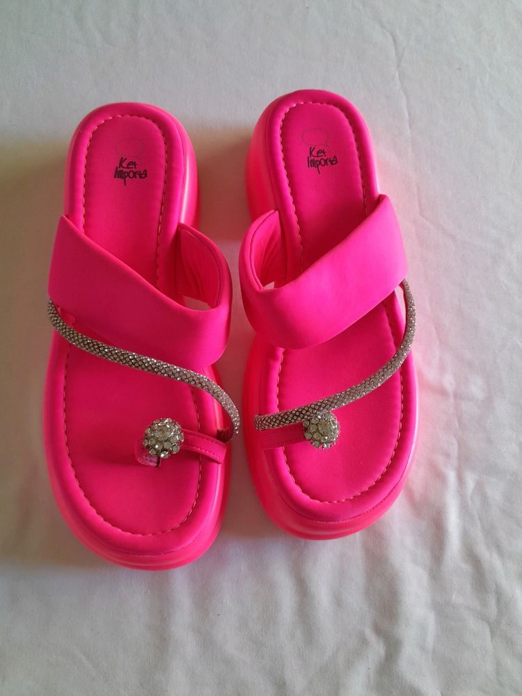 Neon Pink Casual Sandals (Women's)