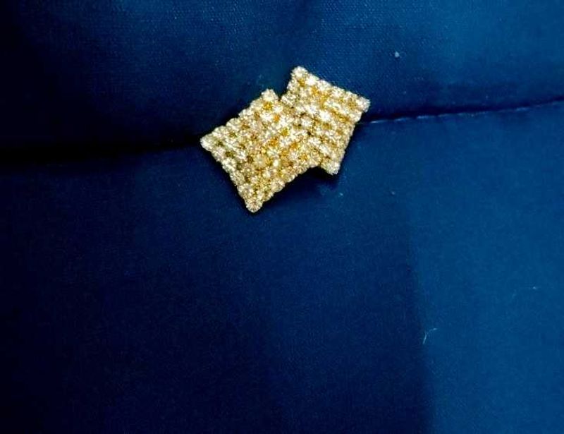 White Stones With Gold Plated Square Studs