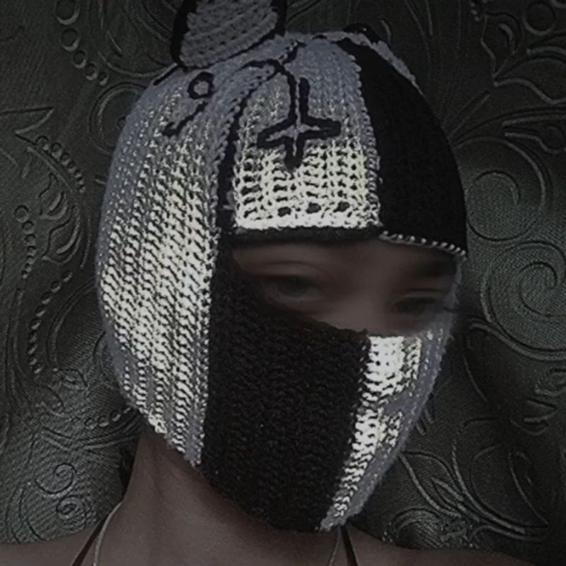 Monochrome Crochet Balaclava