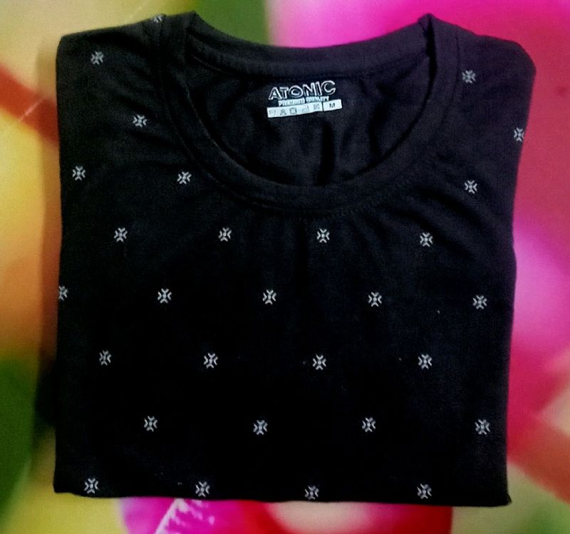 Atonic Brand New Black Cotton Tshirt For Boys