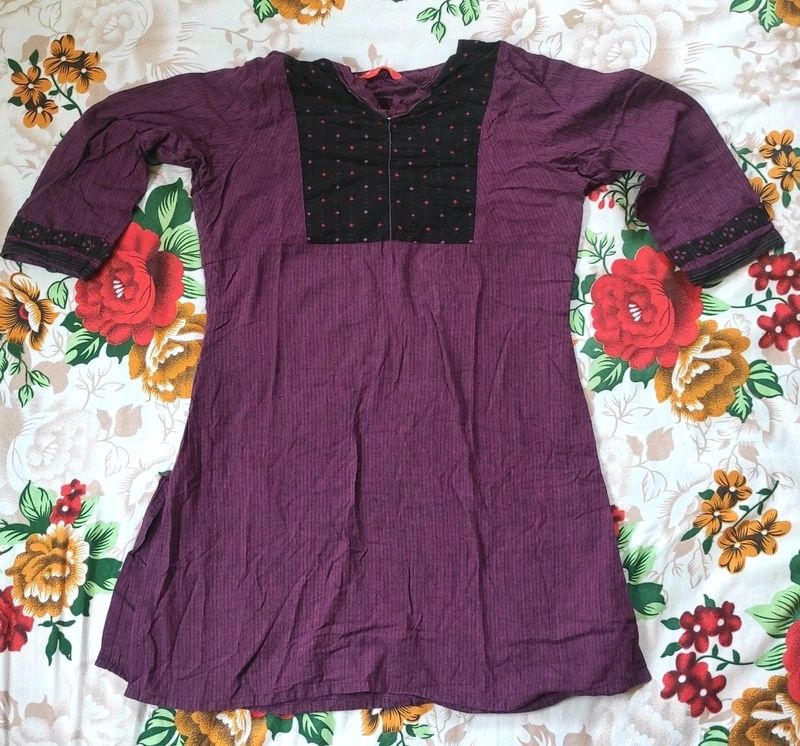 Lavander Cotton Kurtha | Size XL