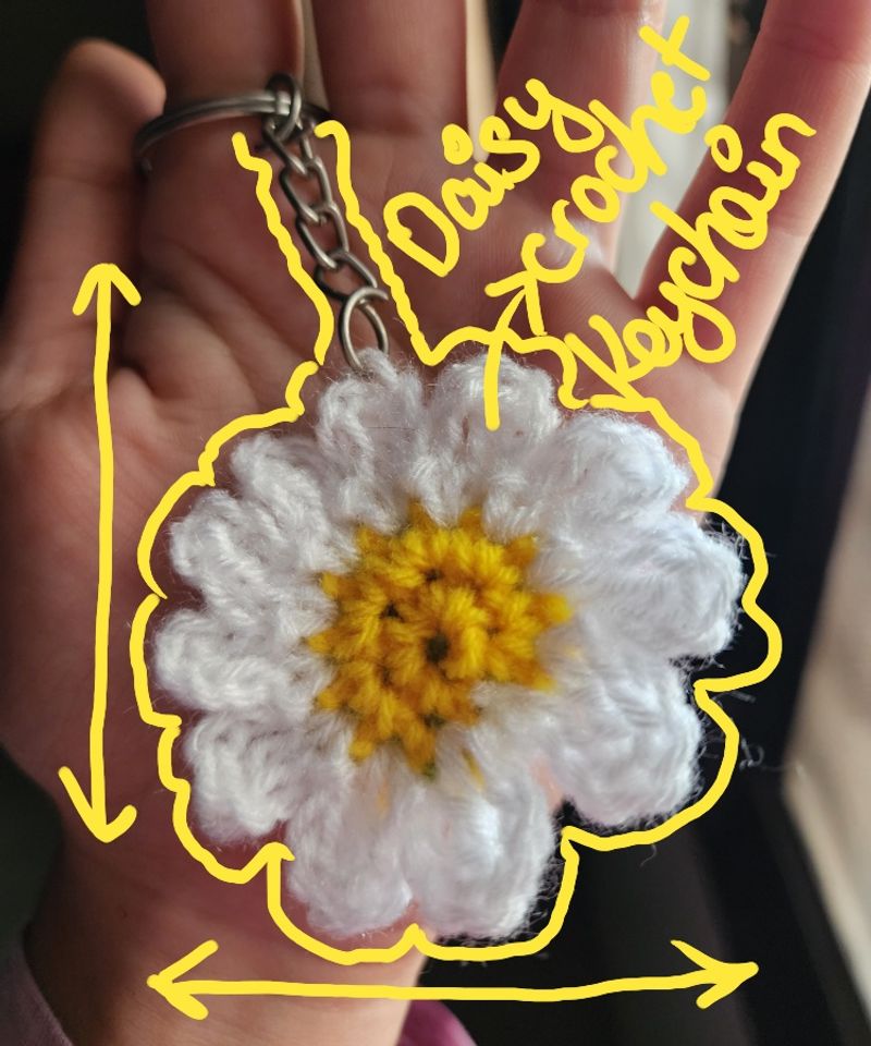 Daisy Crochet Keychain