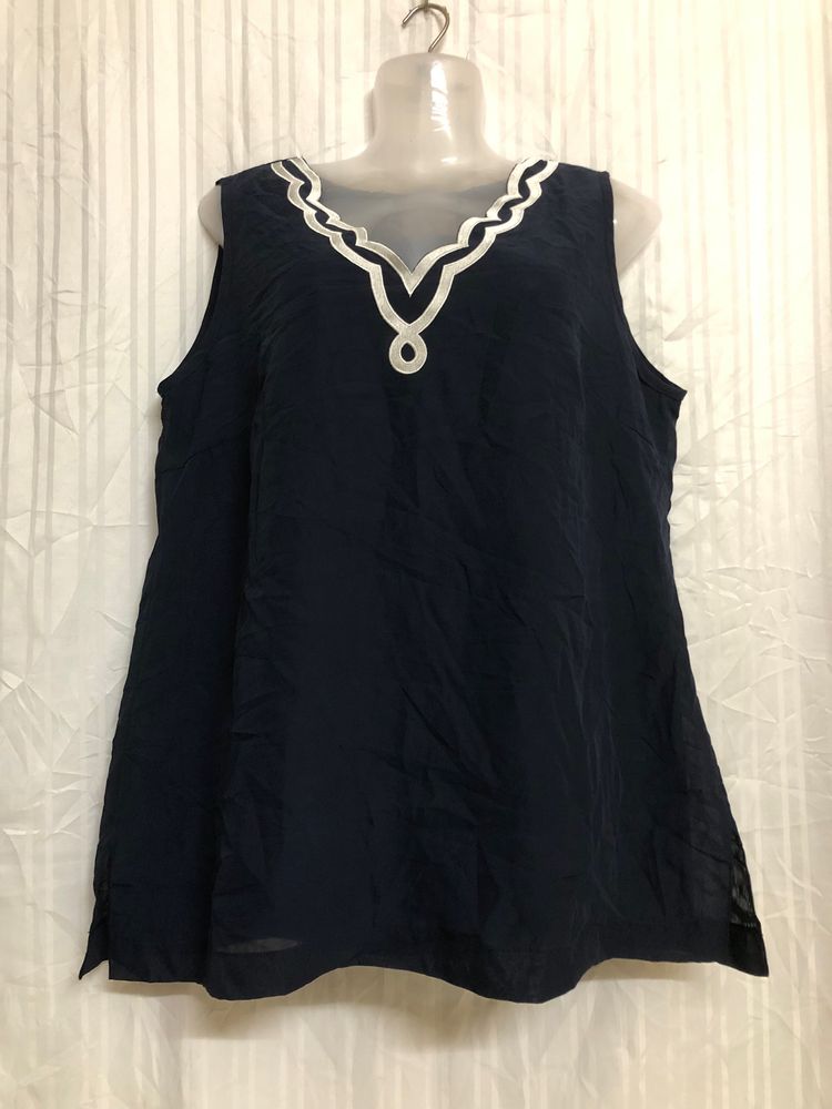 Sabela Mourella Blue Sleeveless Top