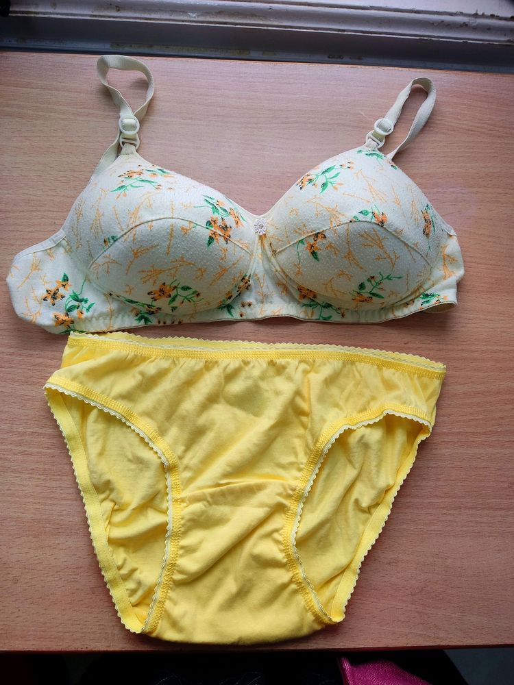 Bright Yellow Romantic Lingerie Set