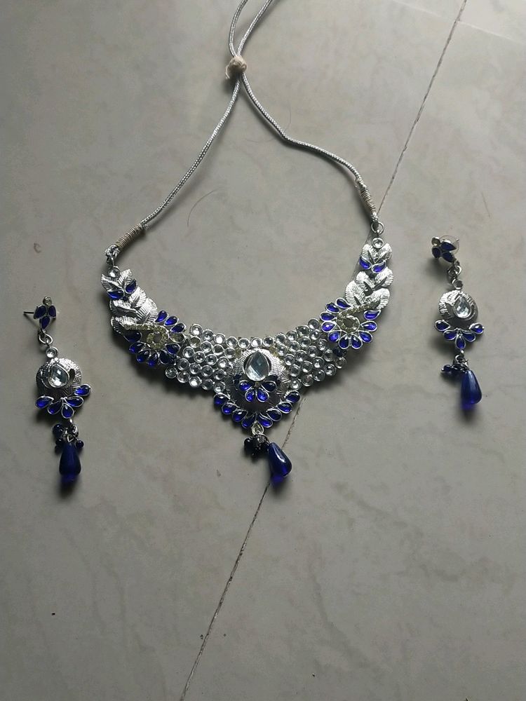 Blue And White Necklace