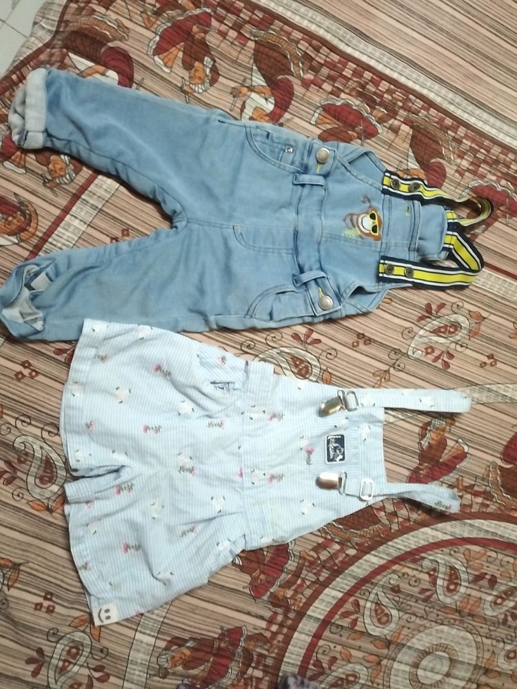 Two Dungarees For Little Girl