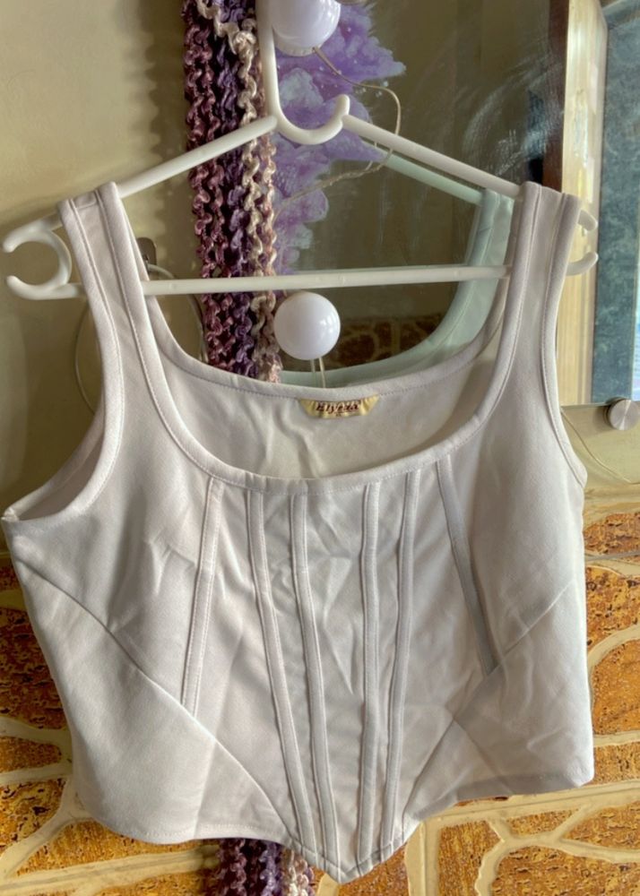 cute two tops ( Corset White Top And Basic Tee)