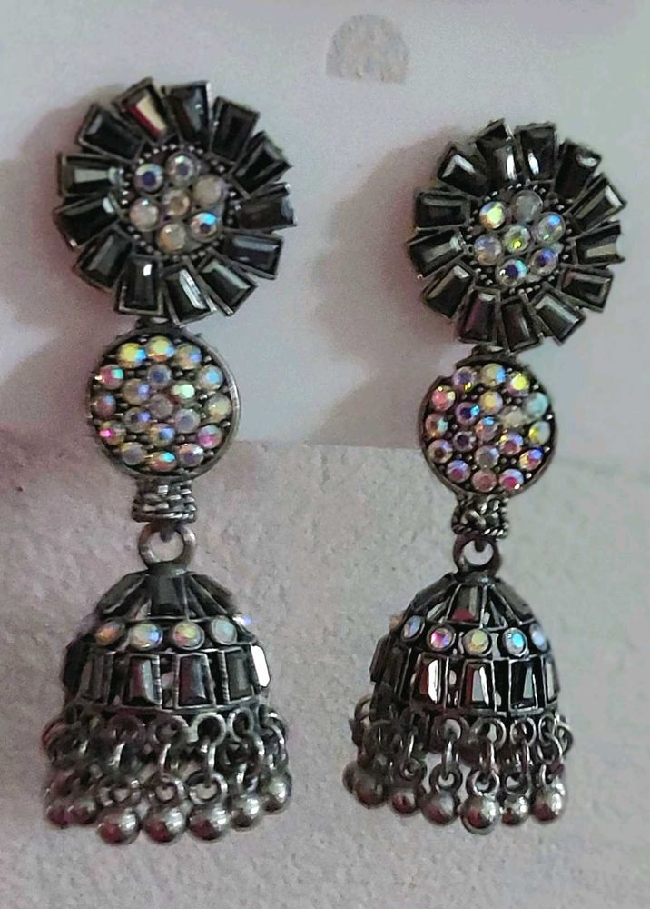 Mystory MIRROR WORK EARRINGS Beads Alloy Earring