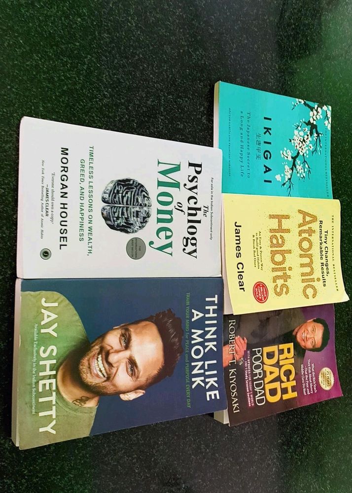 Ikigai+Atomic Habits+ Money+ Rich Dad+ Monk Book