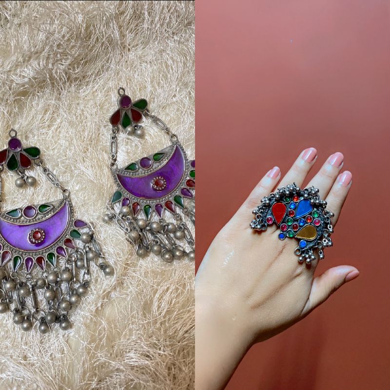 Festive Combo Deal Earrings With Ring