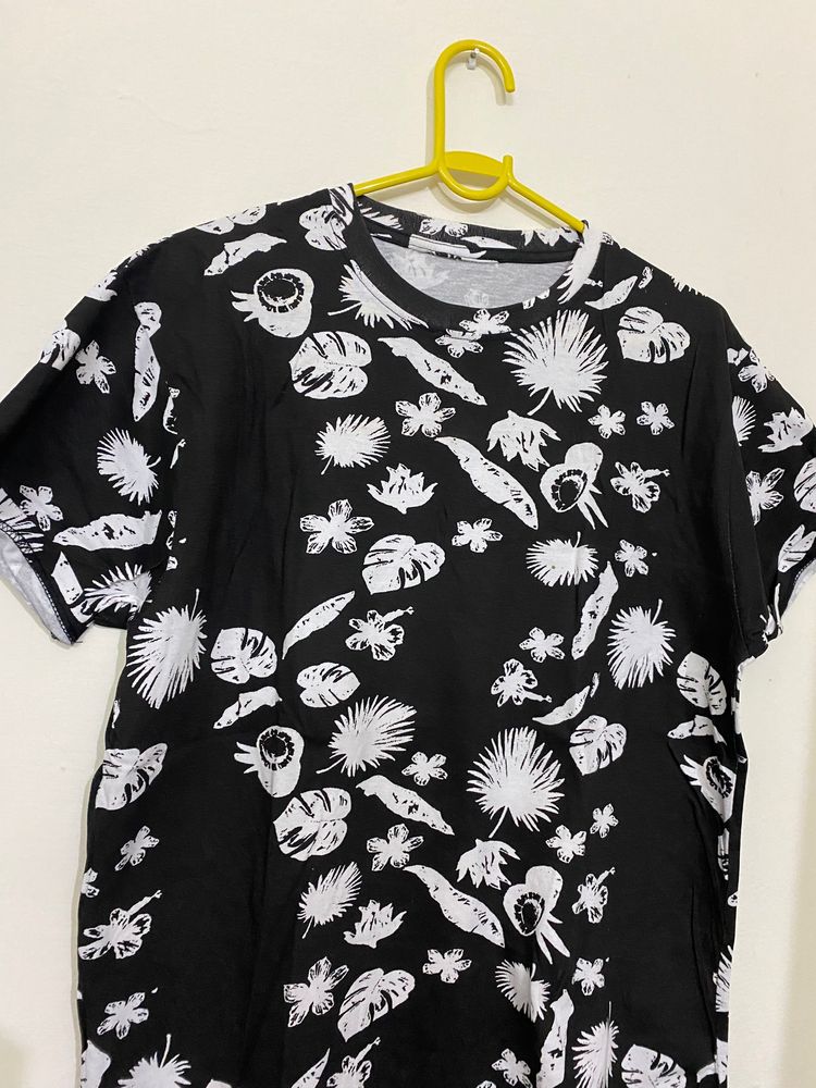 Printed Black Tshirt