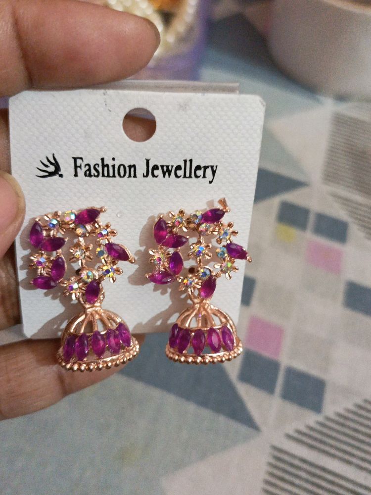 Jhumki + Chain Earrings