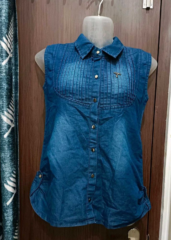 Denim Top For Girl 14 To 18 (Thin Body)