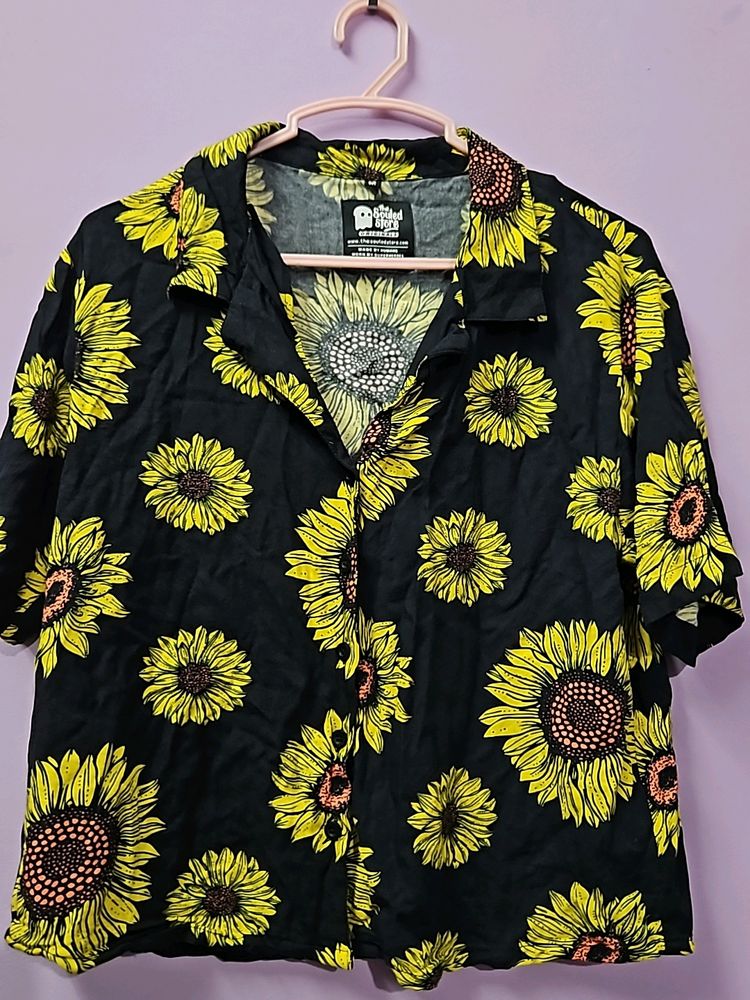 Sunflower Print Casual Shirt