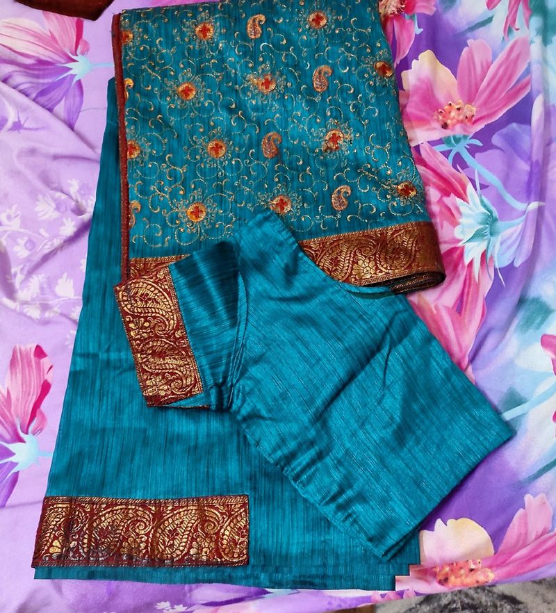 Embroidery Jute Saree