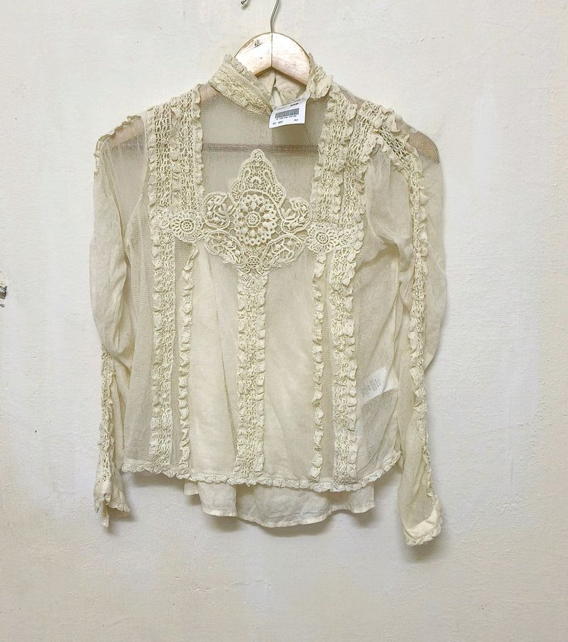 Trendy New Cream Vintage Top For Women