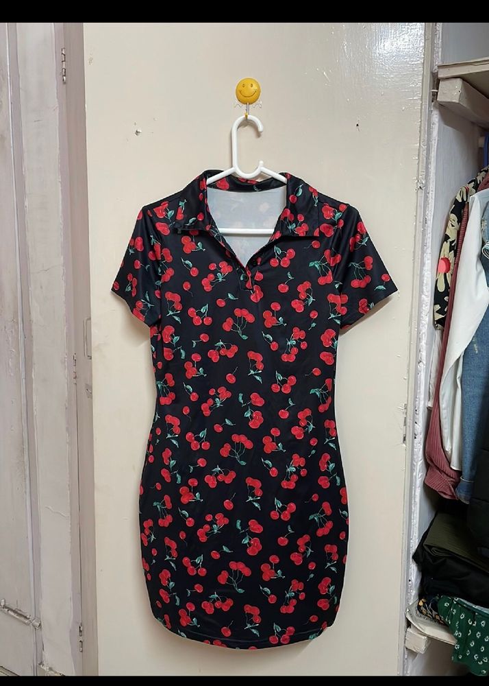 Urbanic Cherry 🍒print  Bodycon Dresss.  Bust Fits 30 To 38 Size