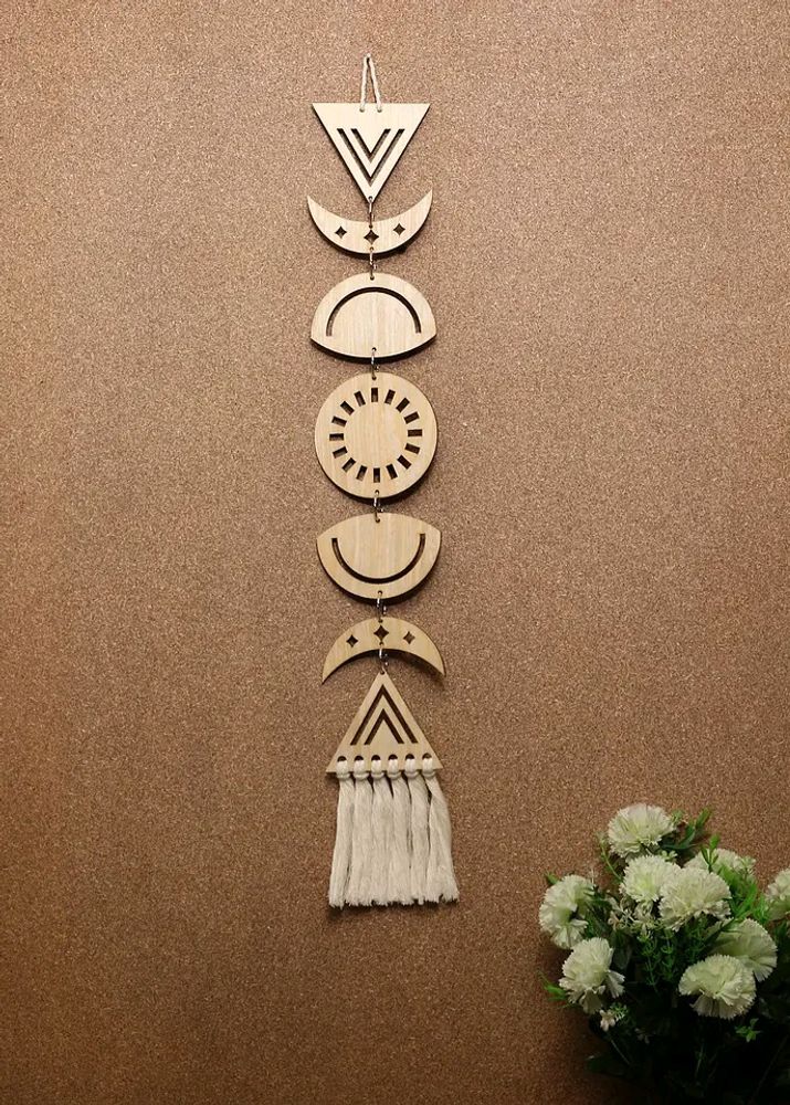 Moon Phases Wooden Wall Hanging