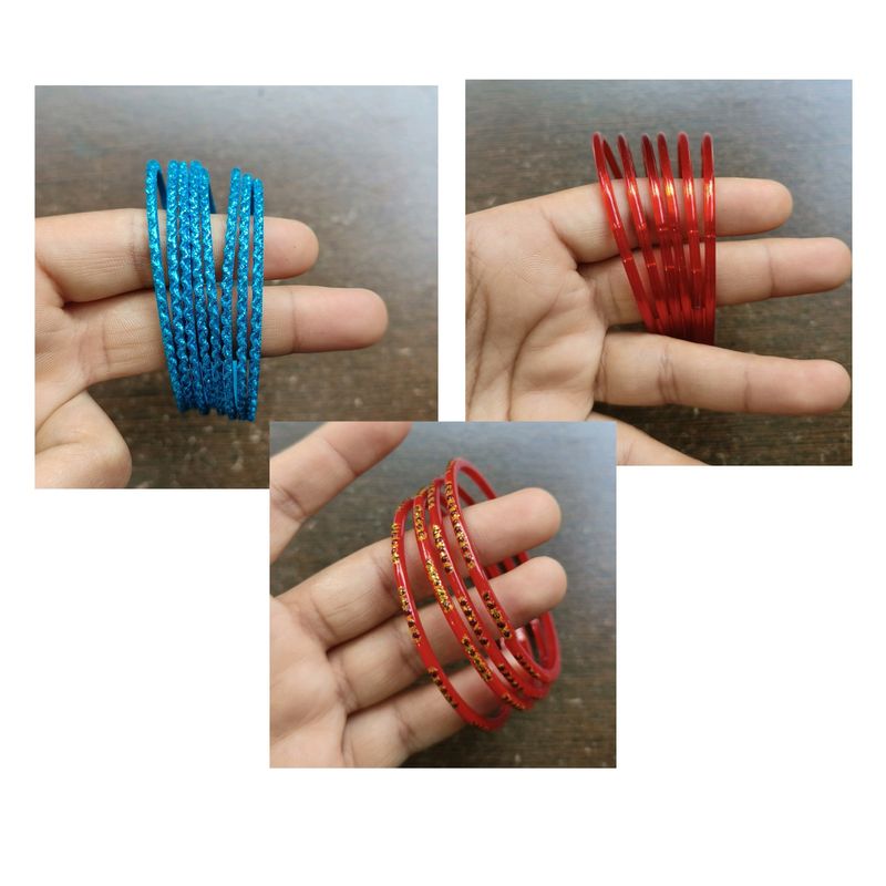 Blue Bangles 8 + Red (6) + 4 Goldred