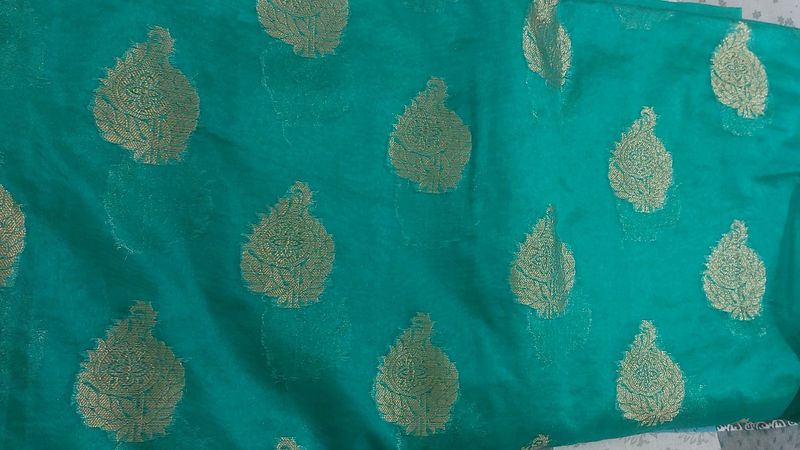 Sea Green Woven Zari Chanderi Silk Saree