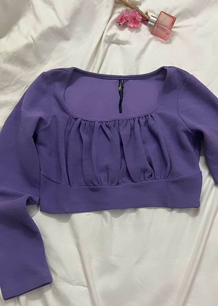 Lavender Ruched Crop Top