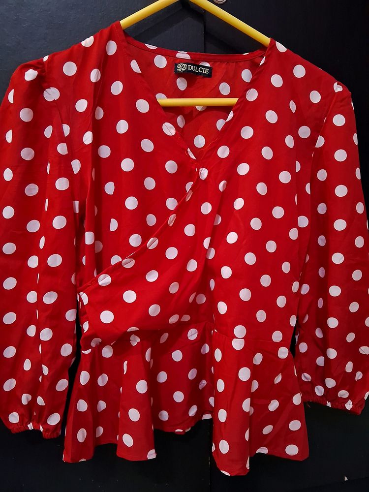 Red Polka Dot Top..